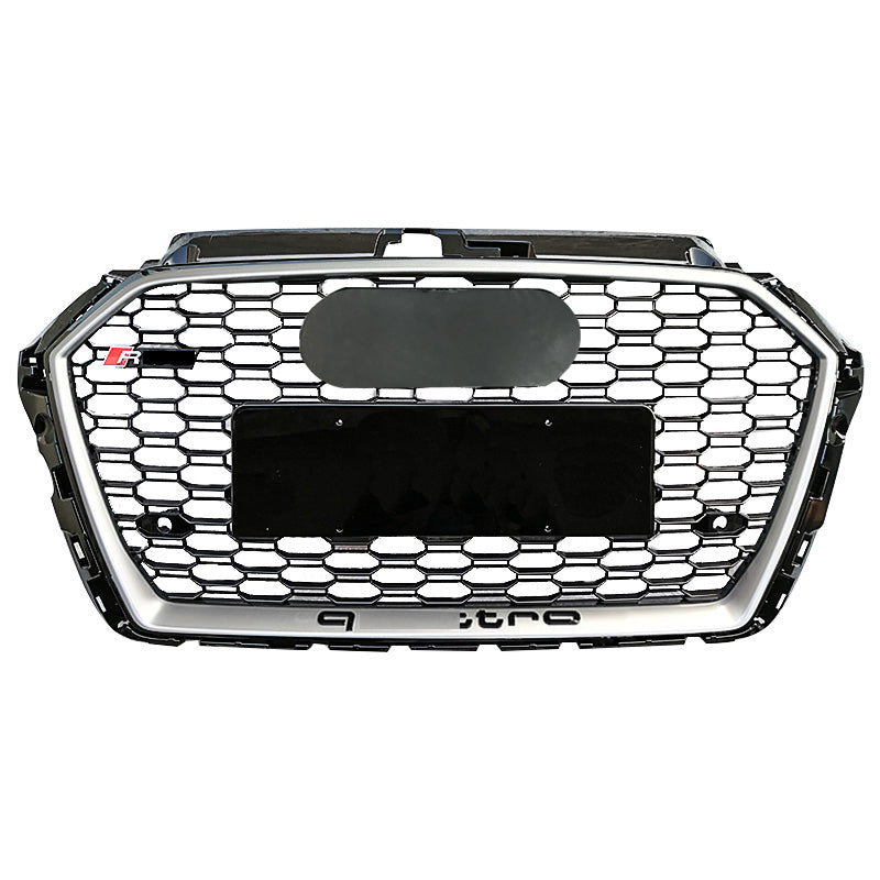 2017-2019 For Audi A3/S3 8V.5 RS3 Style Front Grille-Silver Frame